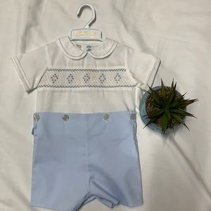 Hand embroidered 2piece baby boys Shortall
